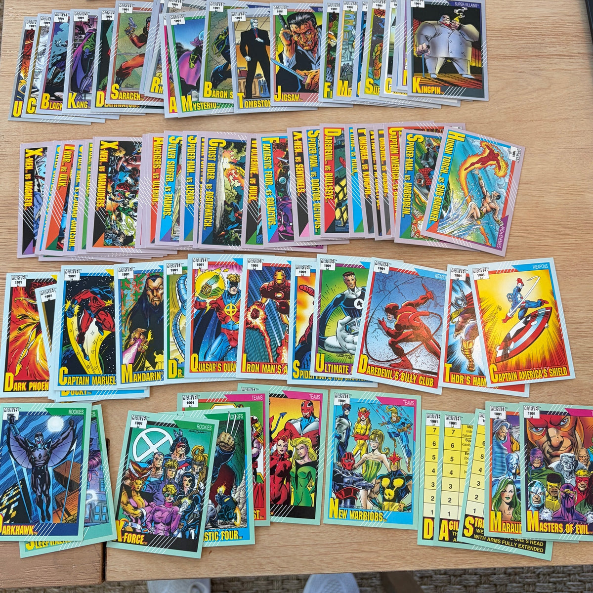 1991 Marvel Series 2 Impel Trading Cards Incomplete Base Set 112 Cards
