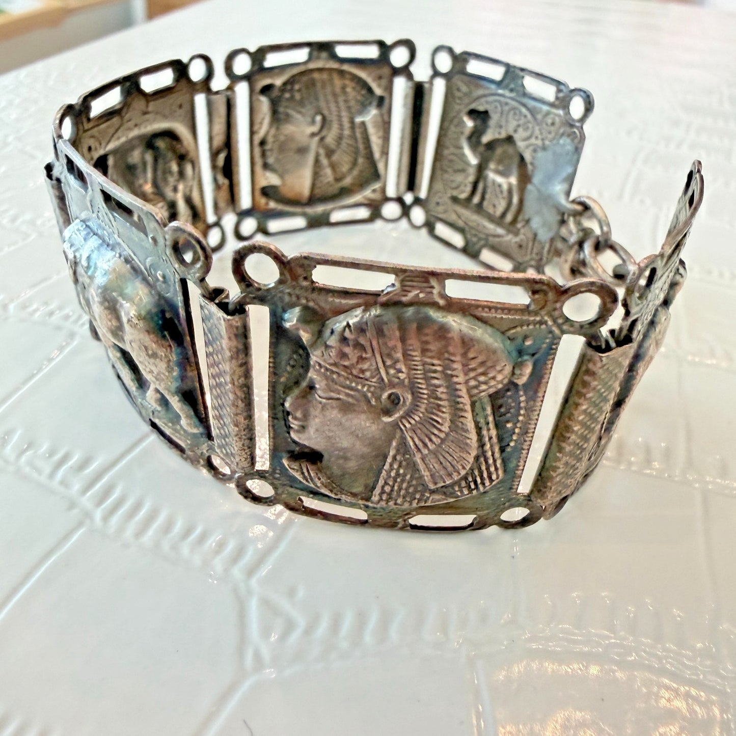 1950's Egyptian Pharaoh Hamsa Hand of God Bracelet