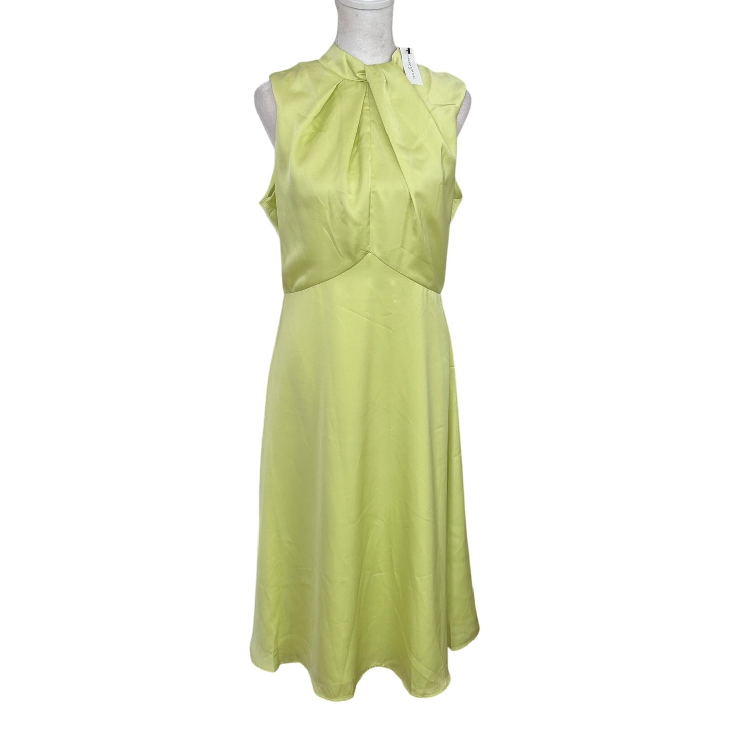 Banana Republic NWT Green Citrine Silky Crepe Sleeveless Midi Dress Size 8 NEW