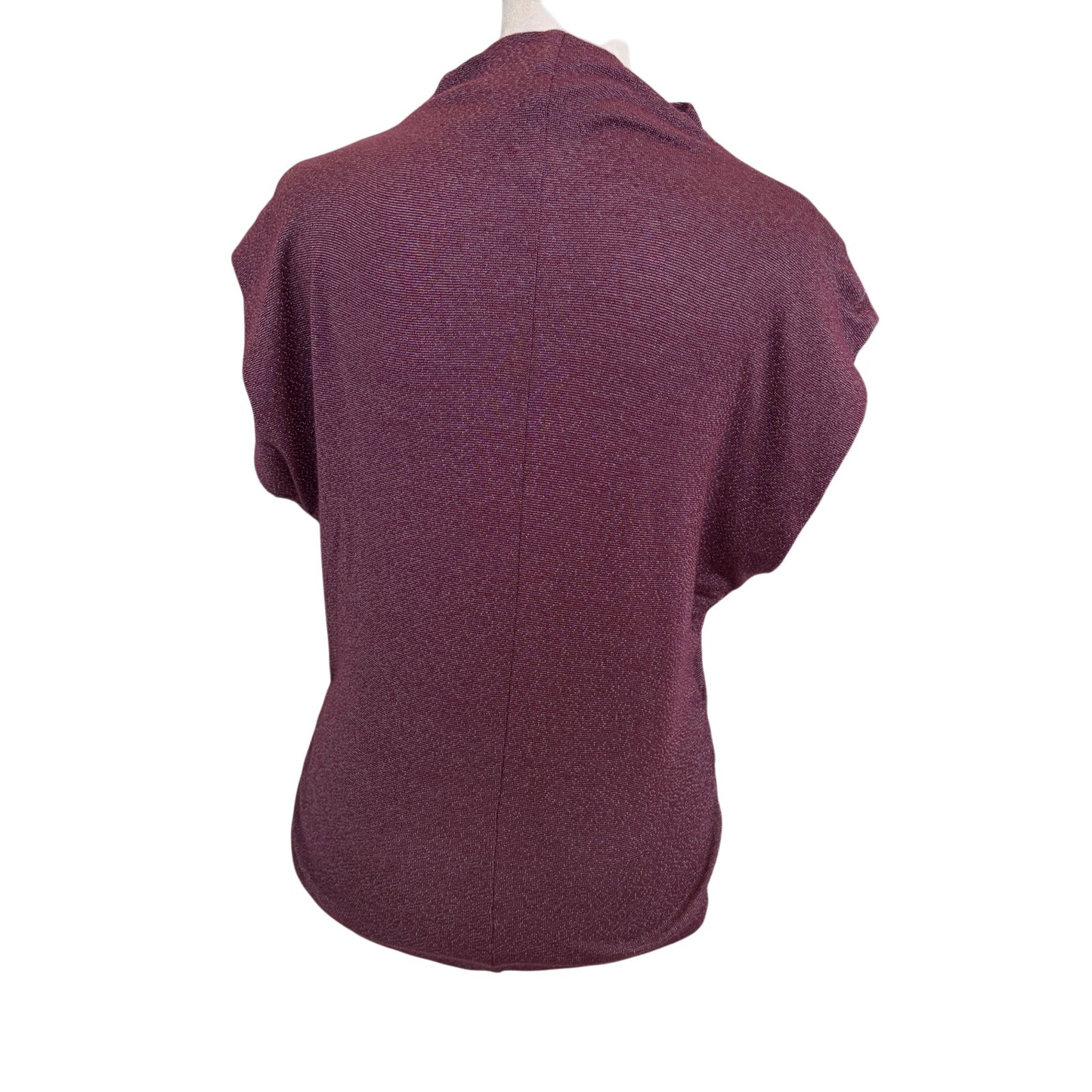 Michael Stars Burgundy Purple Sleeveless Tee Ruched Womens Size Small