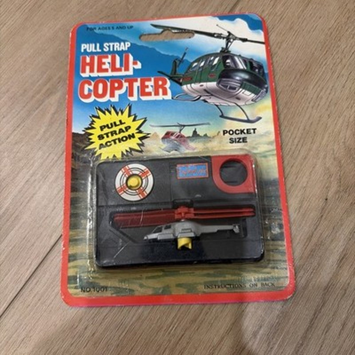 Vtg 1988 Tyco Sega Pocket Power Thunder Blade Helicopter Knock off Pull Strap