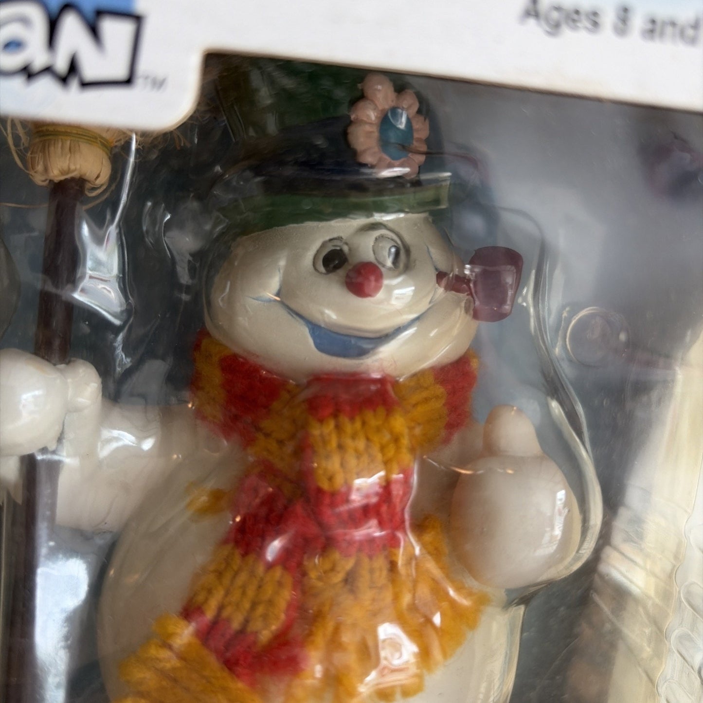 FROSTY the SNOWMAN BOBBLEHEAD Knit Scarf WOODEN BROOM 2002 NEW IN BOX