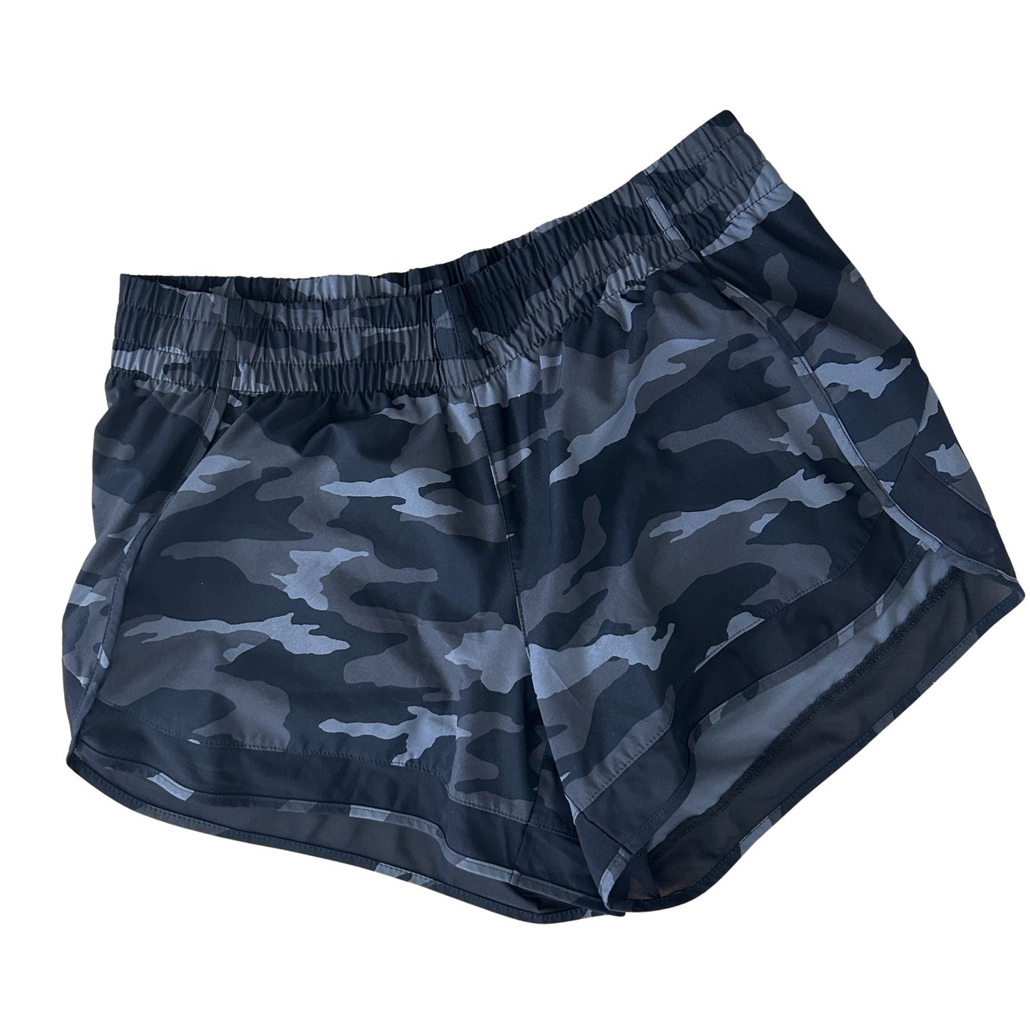 Athleta Black Camo Printed Mesh Racer Run Shorts Womens Size Medium