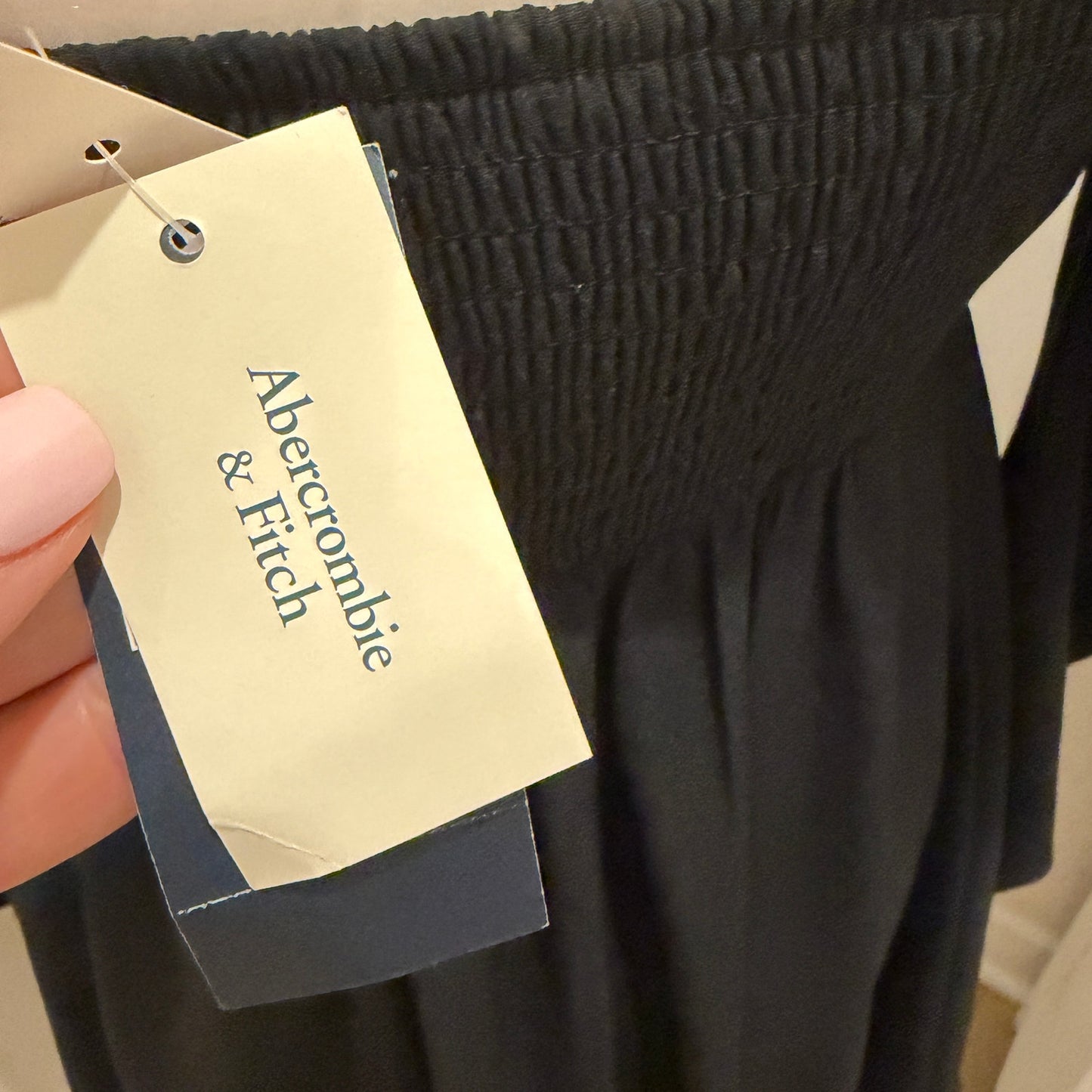 Abercrombie NWT Black Fit and Flare Short Ruffled Dress Womens Size Small NEW