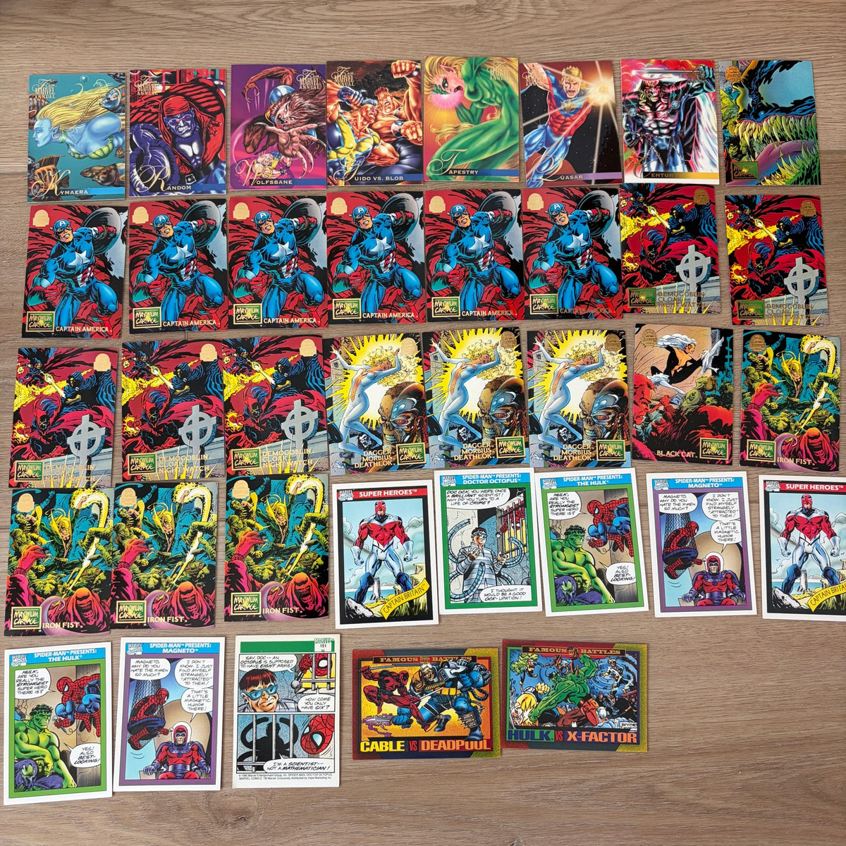 Vintage Marvel + DC Trading Cards Incomplete Sets 450+ Cards Some Dupes