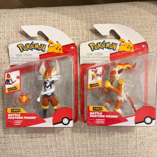 LOT 2 Pokemon Battle Ready! Battle Feature Figures Cinderace and Infernape NEW