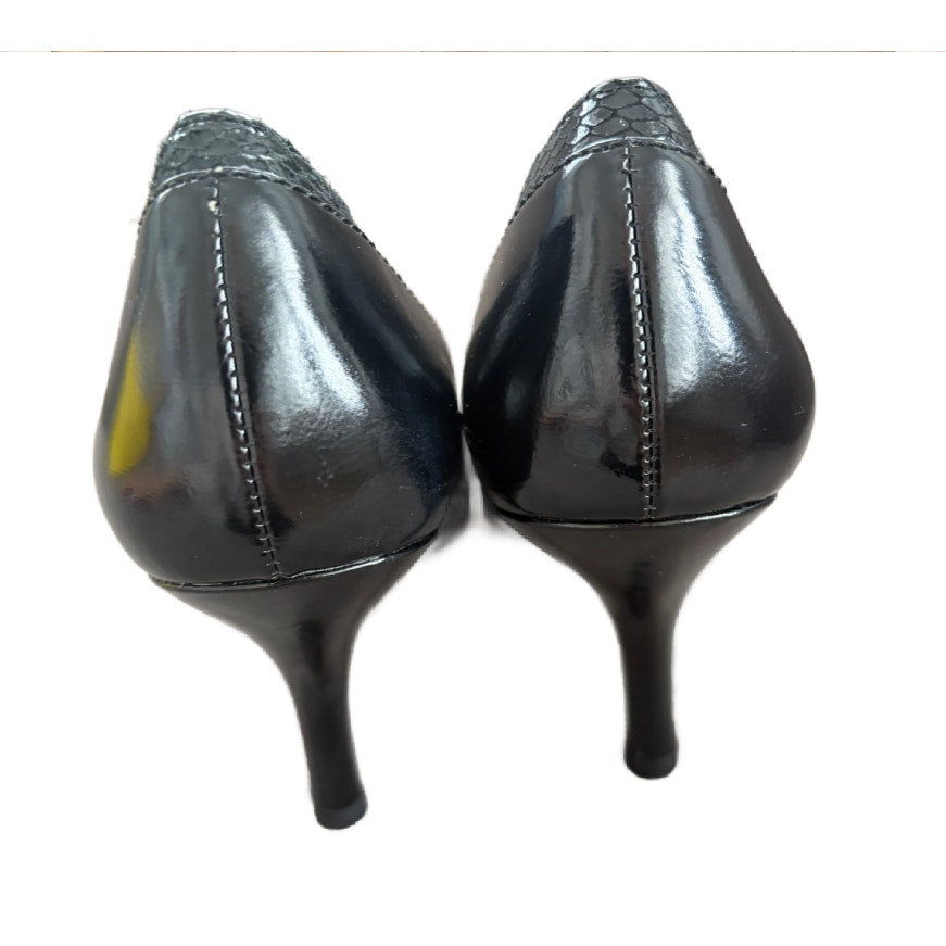 Circa Joan & David Black Snakeskin Leather Heels CJSARTADA Womens Size 8