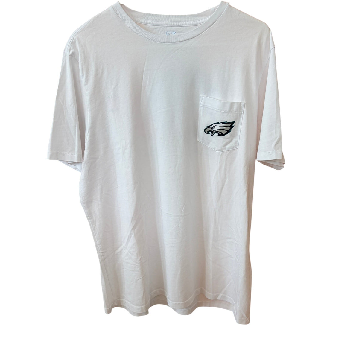 Vineyard Vines White Short Sleeve Graphic Pocket Tee NFL Eagles Men Size Large