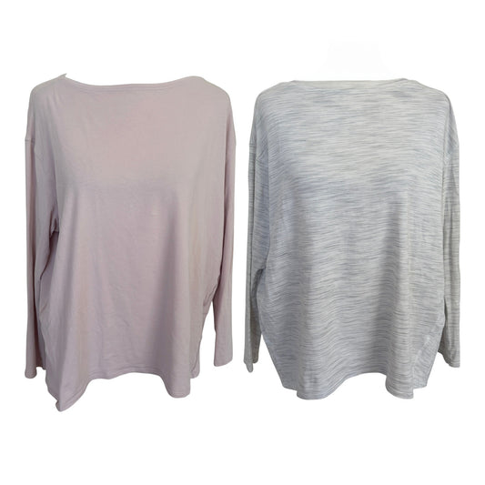 Lululemon Back in Action LOT 2 Pima Cotton Long Sleeve Shirts Womens Size 6