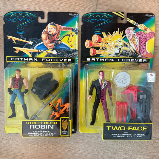 Batman Forever 1995 Kenner Action Figures Street Biker Robin and Two-Face NEW