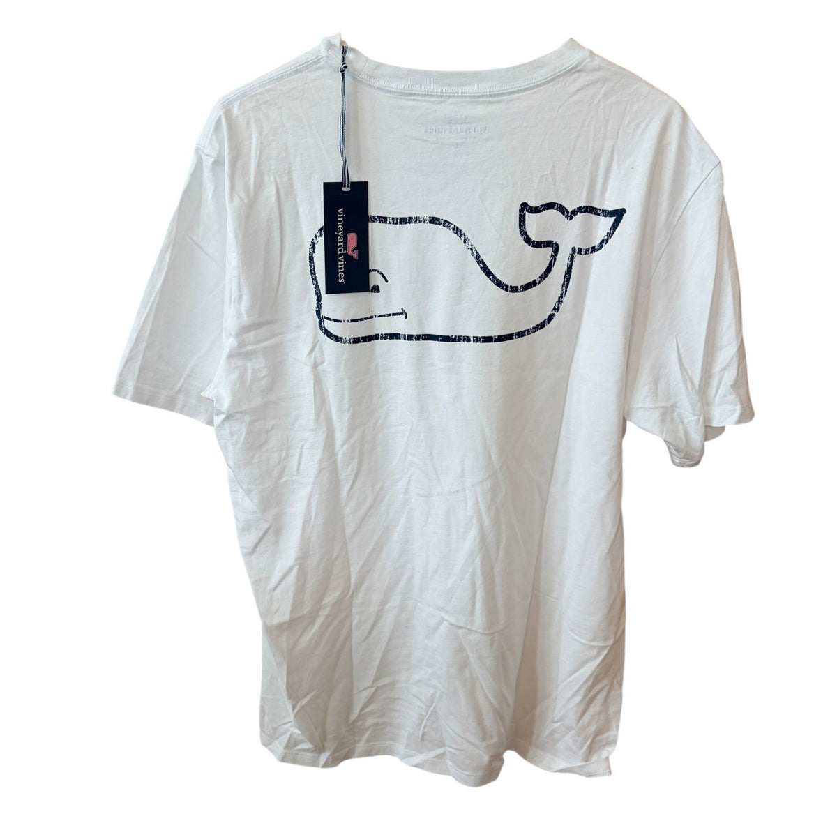 Vineyard Vines White Short Sleeve Graphic Pocket Tee Whale Men Size Large