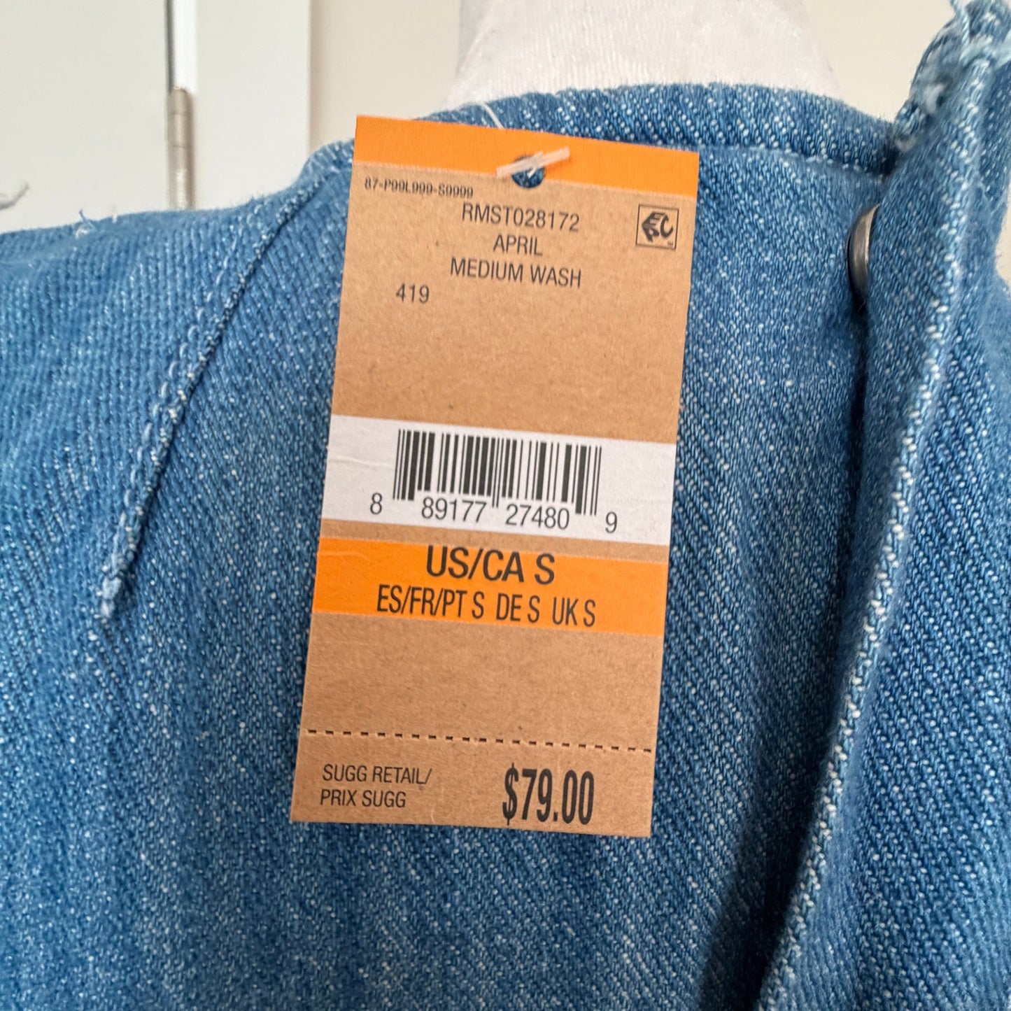 Rachel Roy NWT Denim Sleeveless Top Frayed Edges Womens Size Small NEW