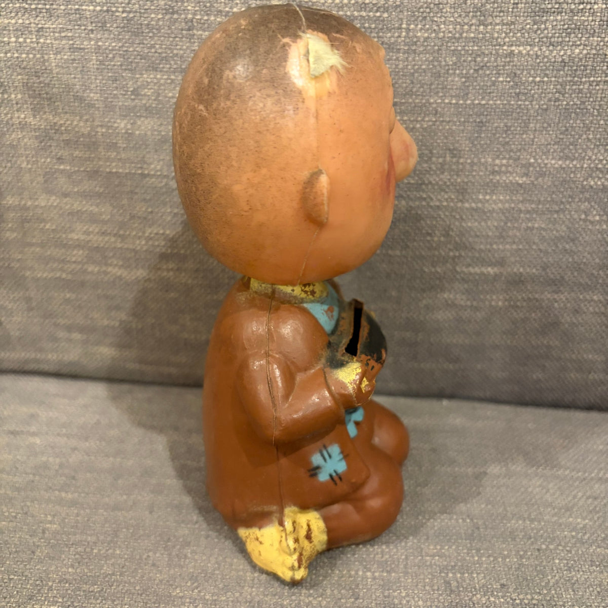 Vintage Plastic Bobblehead Bank Old Man "Retirement Fund" Made in Hong Kong