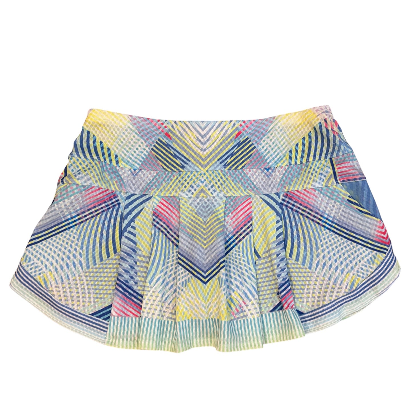 Lucky in Love Yellow, Blue, Pink Tennis Skirt Skort Women Size Medium NEW