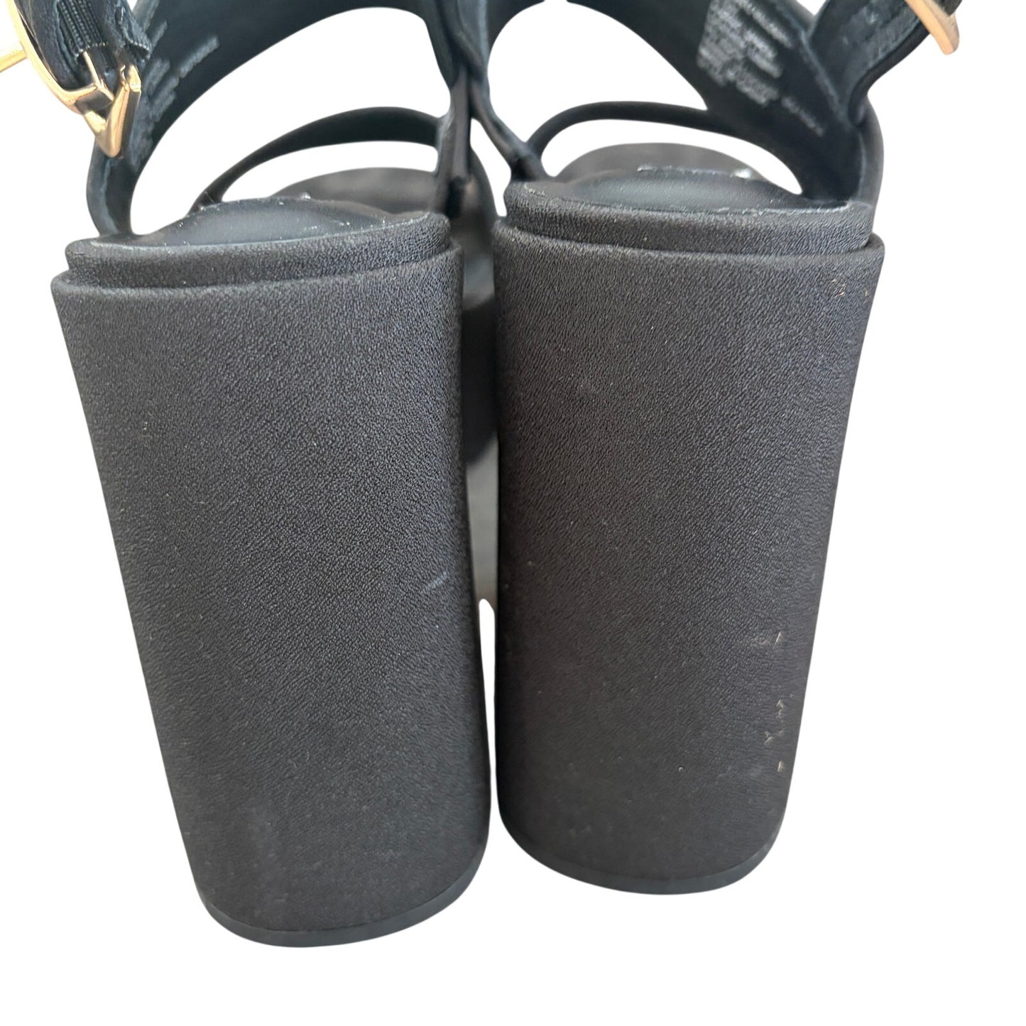 Steve Madden Valory Black Platform Strappy Sandal Heels Womens Size 8.5