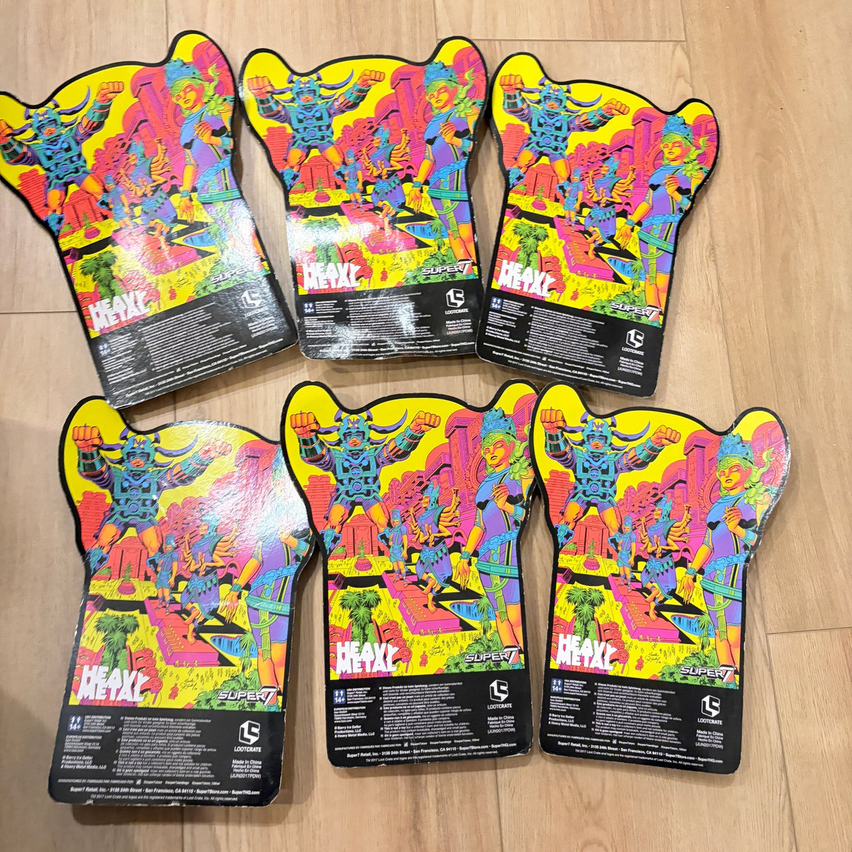 LOT 6 Super7 Heavy Metal Lord of Light Glow Edition Action Figure Reaction NEW