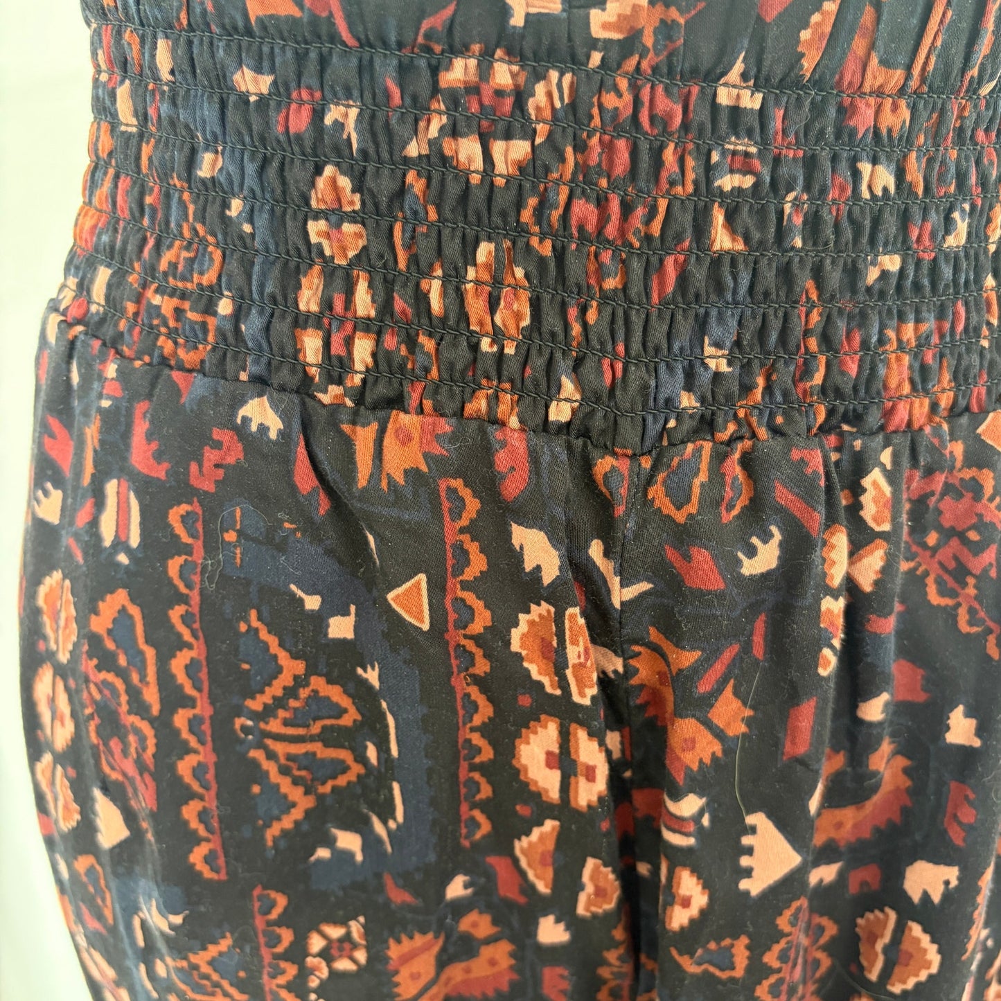 Anthropologie Silky Jogger Black Brown Motif Pants Womens Size Large NEW