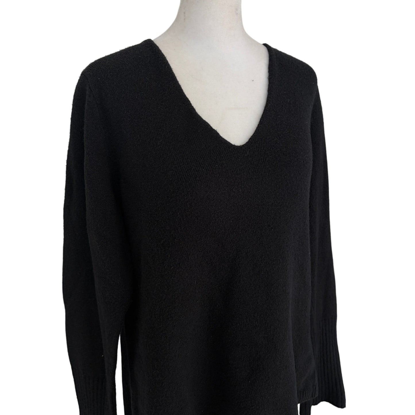 Treasure & Bond Black Wool Blend V-Neck Sweater Womens Size XS