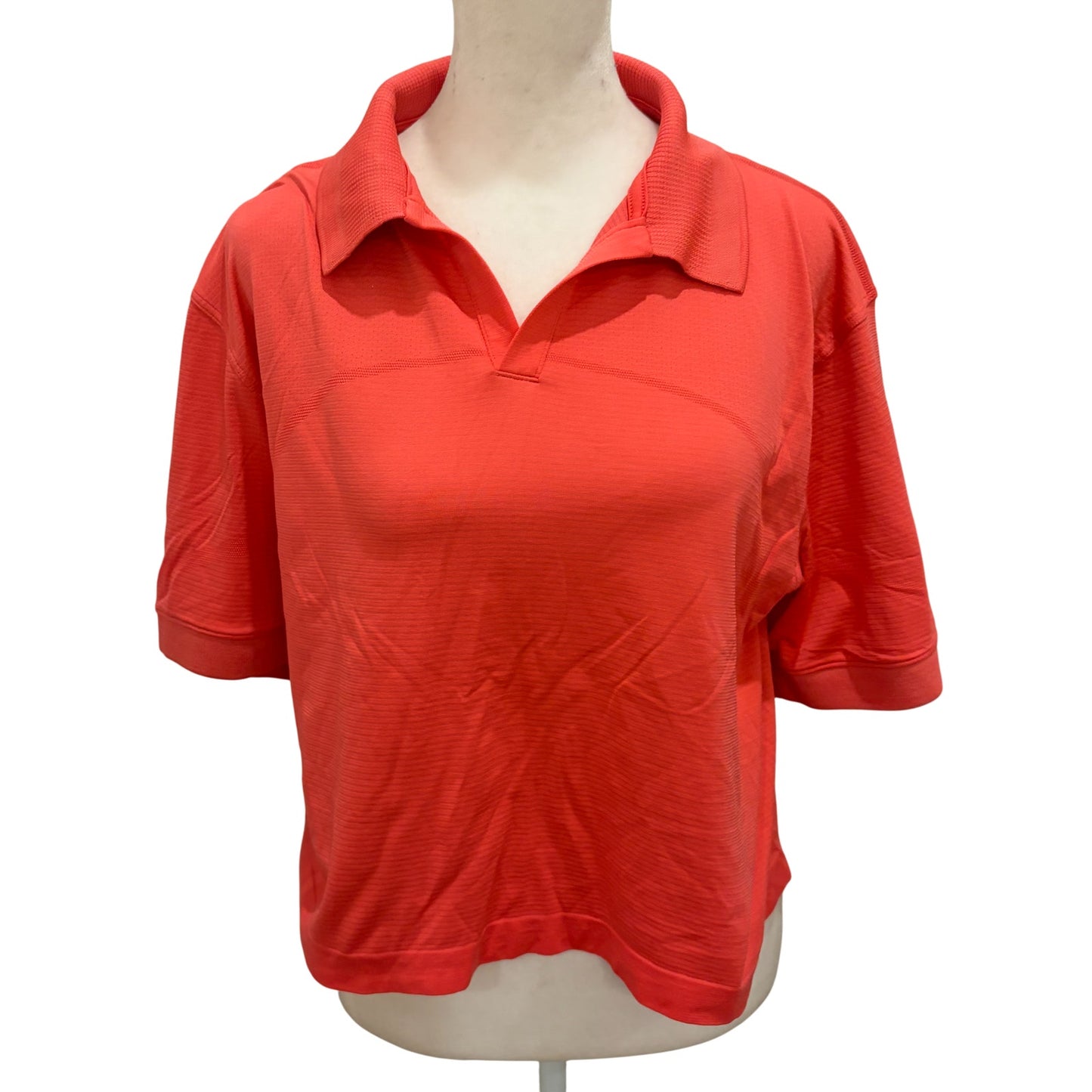 Lululemon Pink Cropped Polo Shirt Womens Size 10