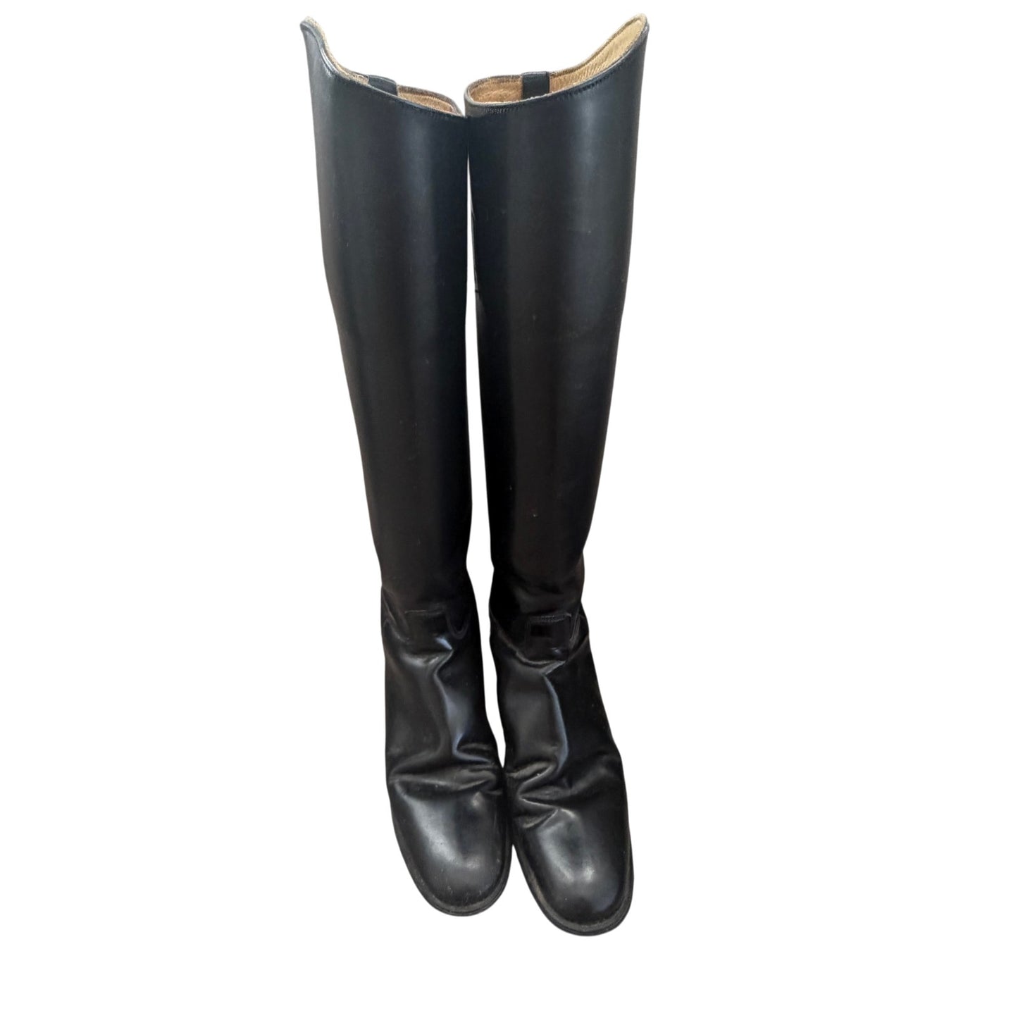 Marlborough Black Equestrian Tall Riding Boots Made in England Women US Size 5.5