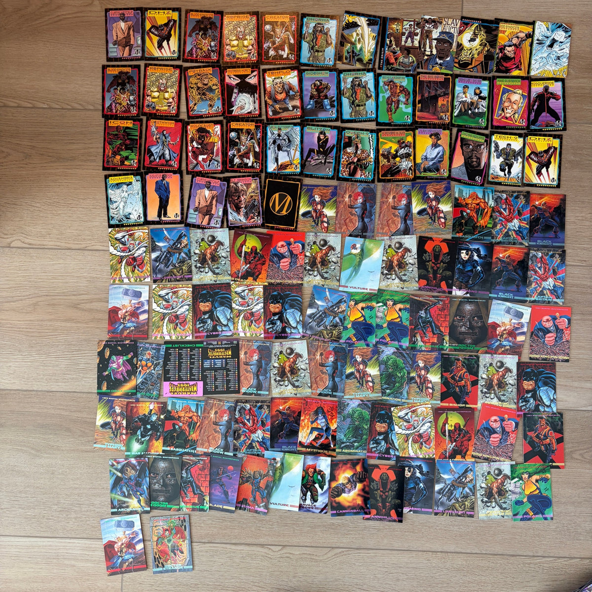 Vintage Marvel + DC Trading Cards Incomplete Sets 450+ Cards Some Dupes