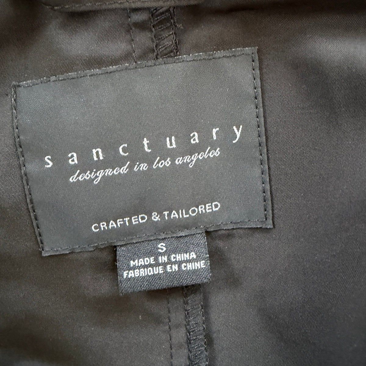 Santuary Black Cinch Waisted Rain Jacket Womens Size Small