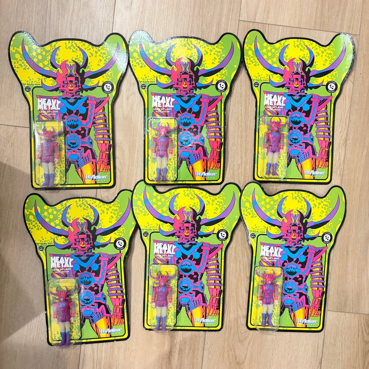 LOT 6 Super7 Heavy Metal Lord of Light Glow Edition Action Figure Reaction NEW