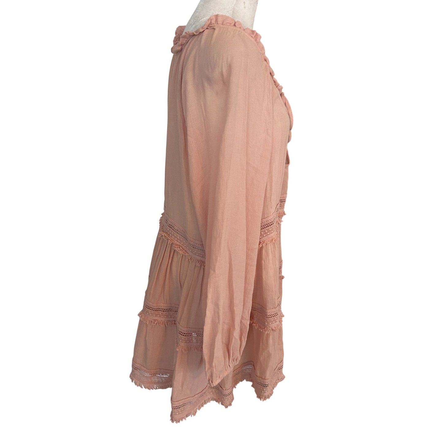 Eberjey Anthropologie Peach Boho Fringed Beach Cover Up Womens Size Large