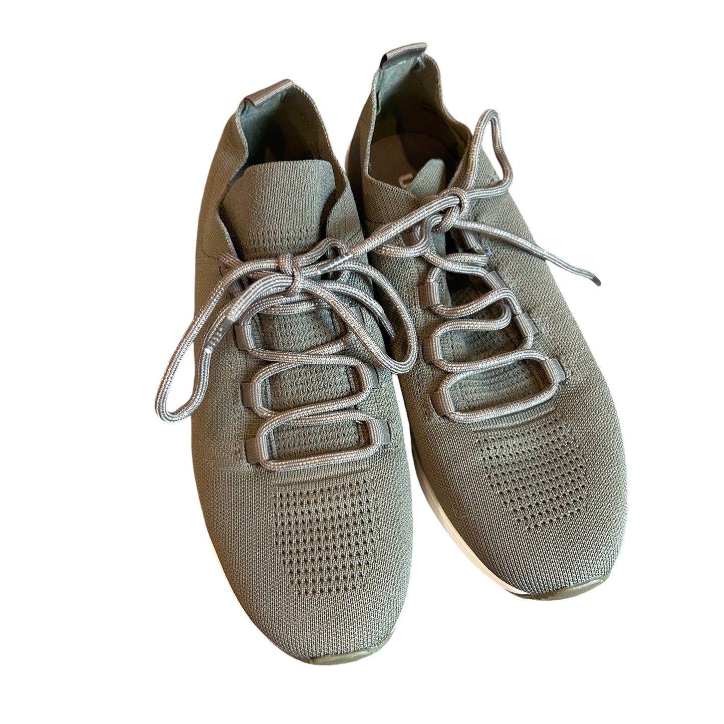 Urban Sport by J/Slides Olive Green Gabby Stretch Knit Sneaker Womens Size 9