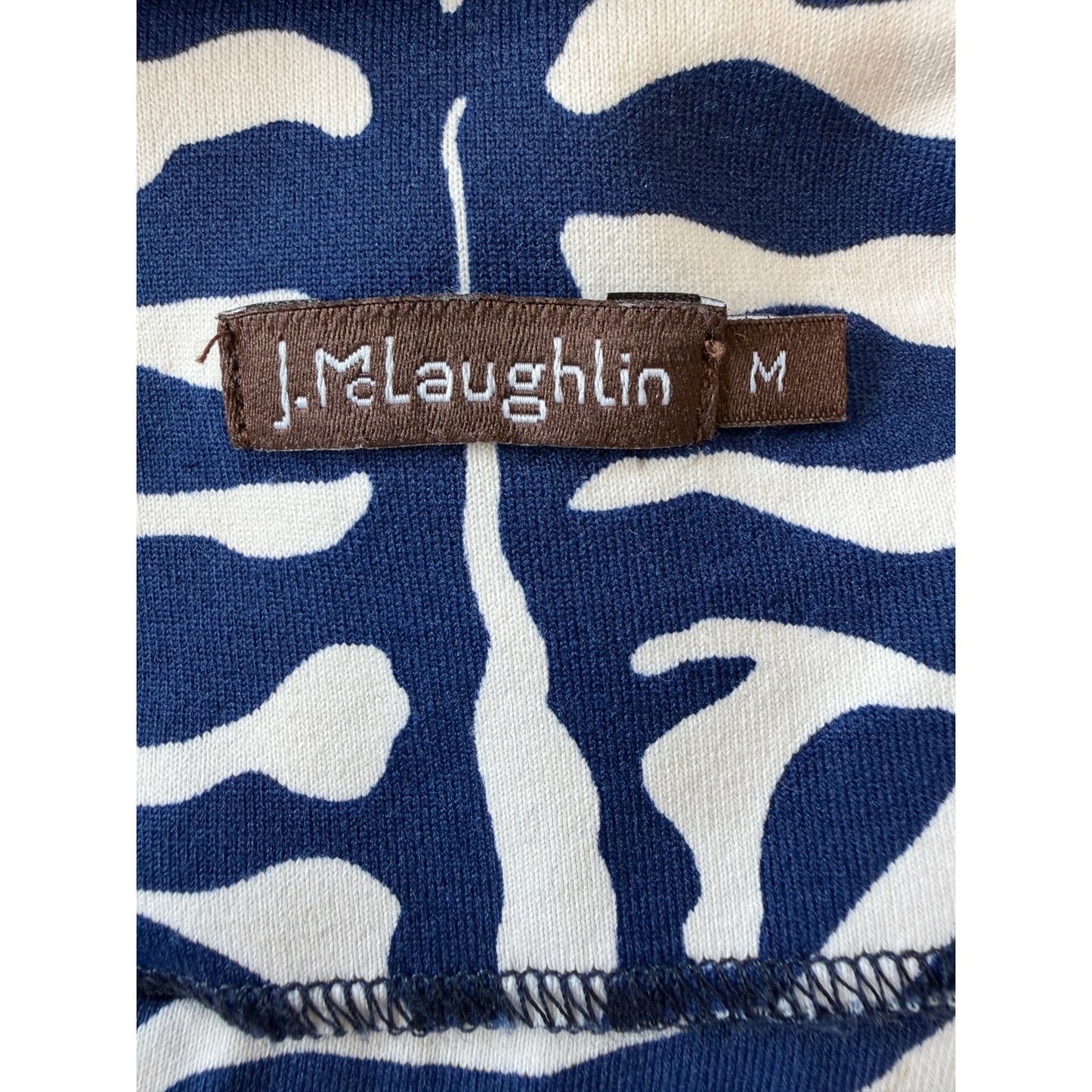 J. McLaughlin Blue, Ivory Animal Print Stretch Dress Womens Size Medium