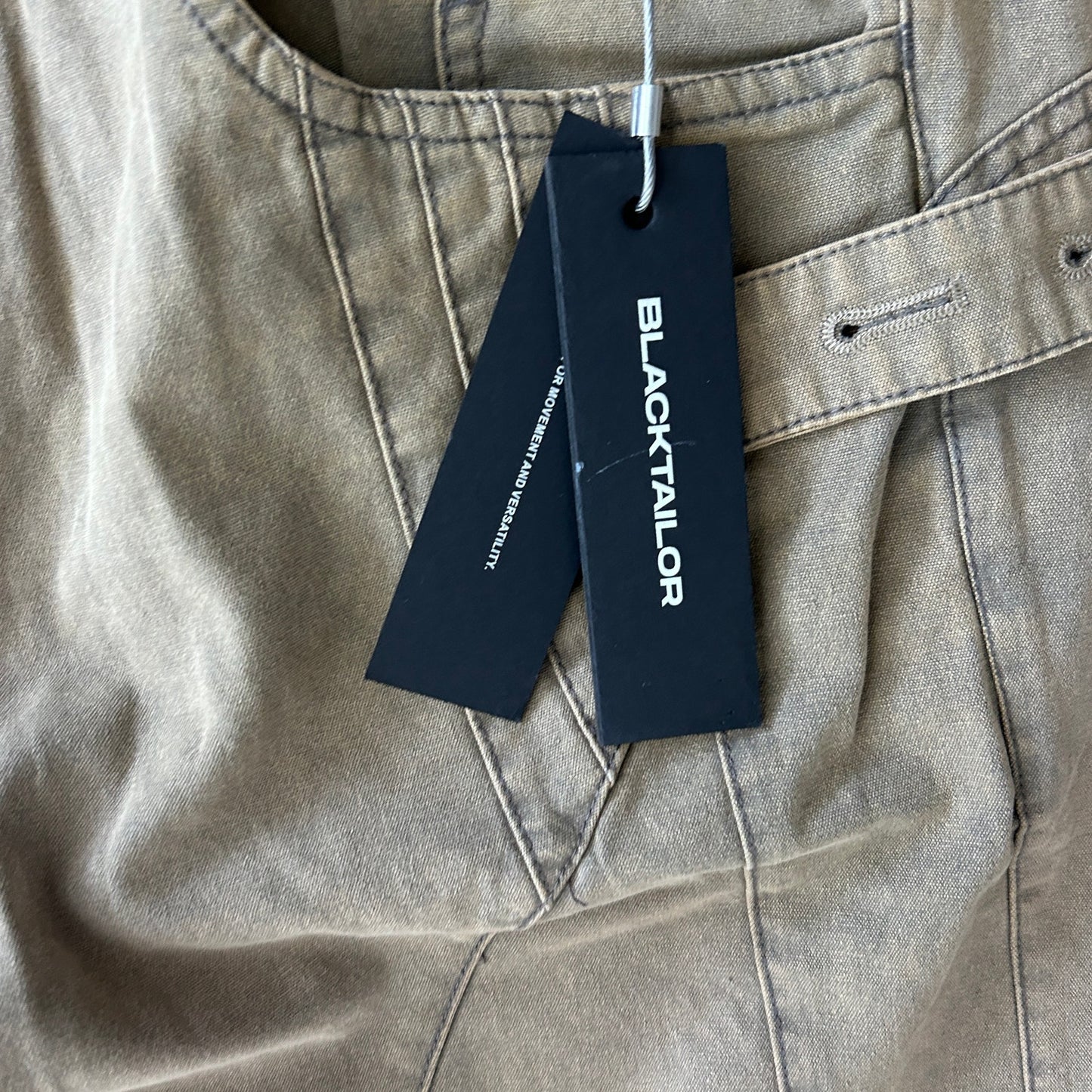 Blacktailor Dark Tan Black Washed Cargo Pants Mens Size 34 x 32 NEW