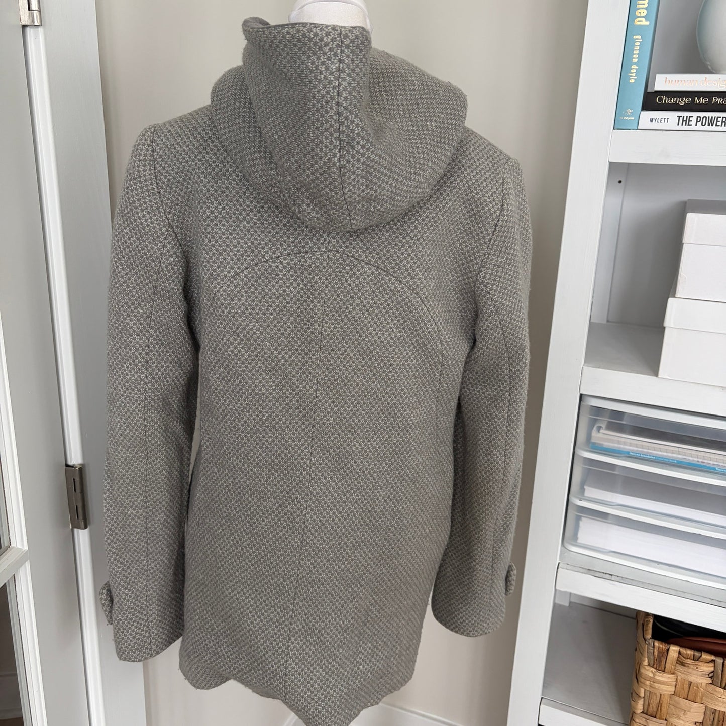 Kristen Blake Gray Hooded Wool Coat Womens Size 6