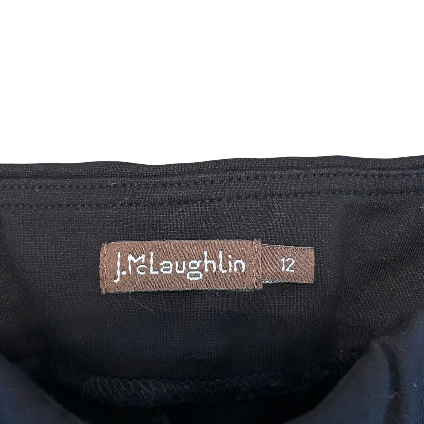 J. McLaughlin Black Flat Front Elastic Waist Pull-On Pants Womens Size 12