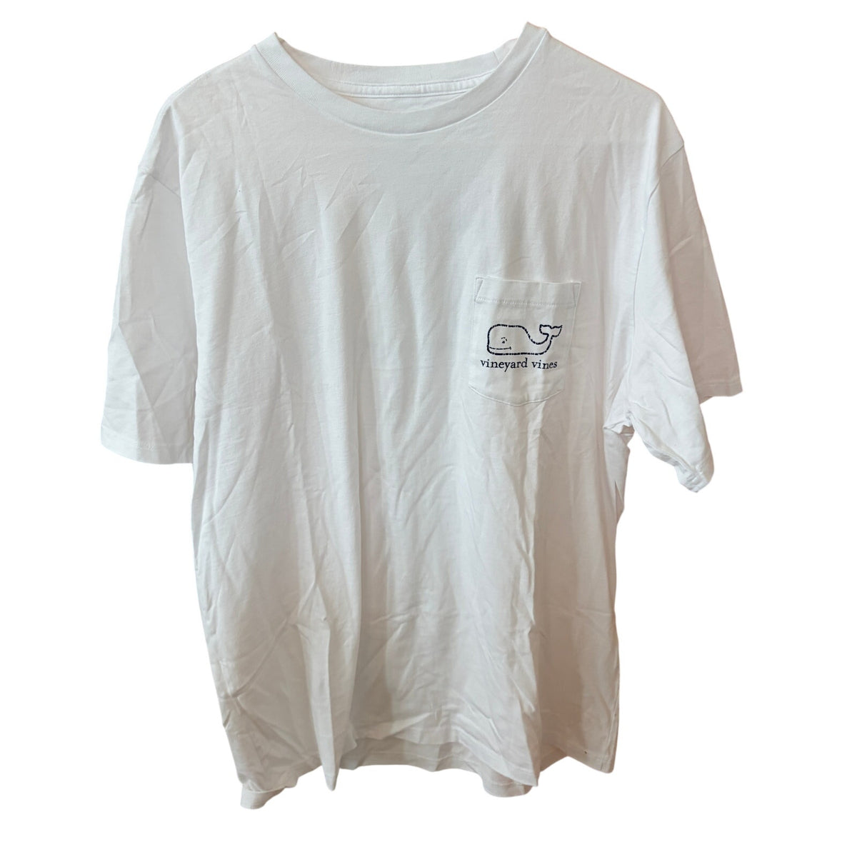 Vineyard Vines White Short Sleeve Graphic Pocket Tee Whale Men Size Large
