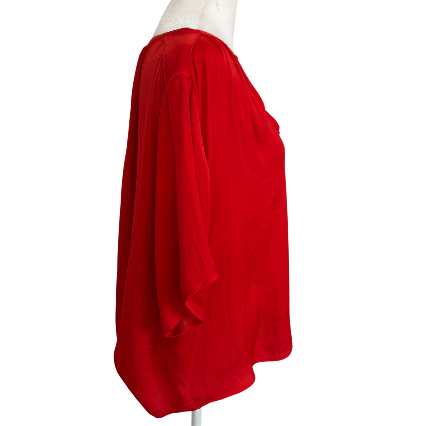 Anthropologie dRA Los Angeles Orange V-Neck Blouse Top Womens Size Small