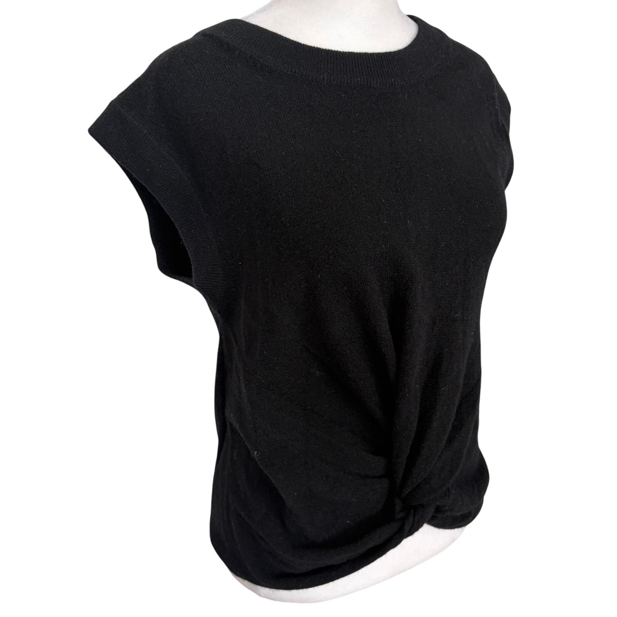 Aqua Black Cashmere Sleeveless Sweater Womens Size Small