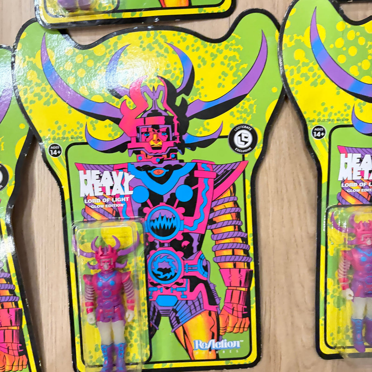 LOT 6 Super7 Heavy Metal Lord of Light Glow Edition Action Figure Reaction NEW