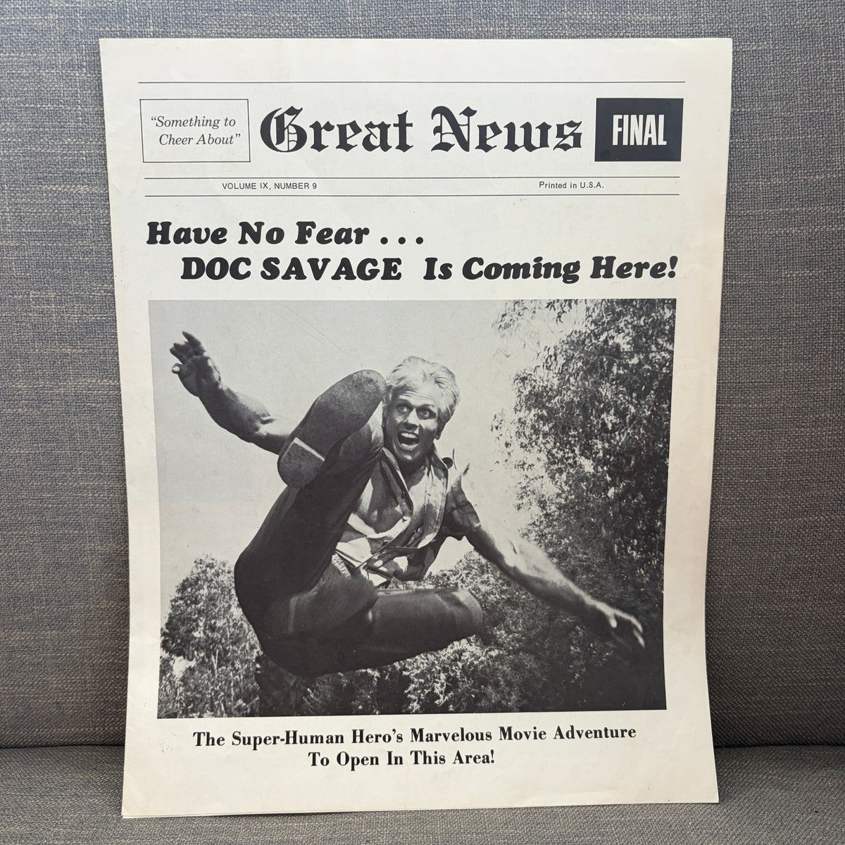 Vintage 1975 Film Promotional Newspaper Doc Savage: The Man of Bronze