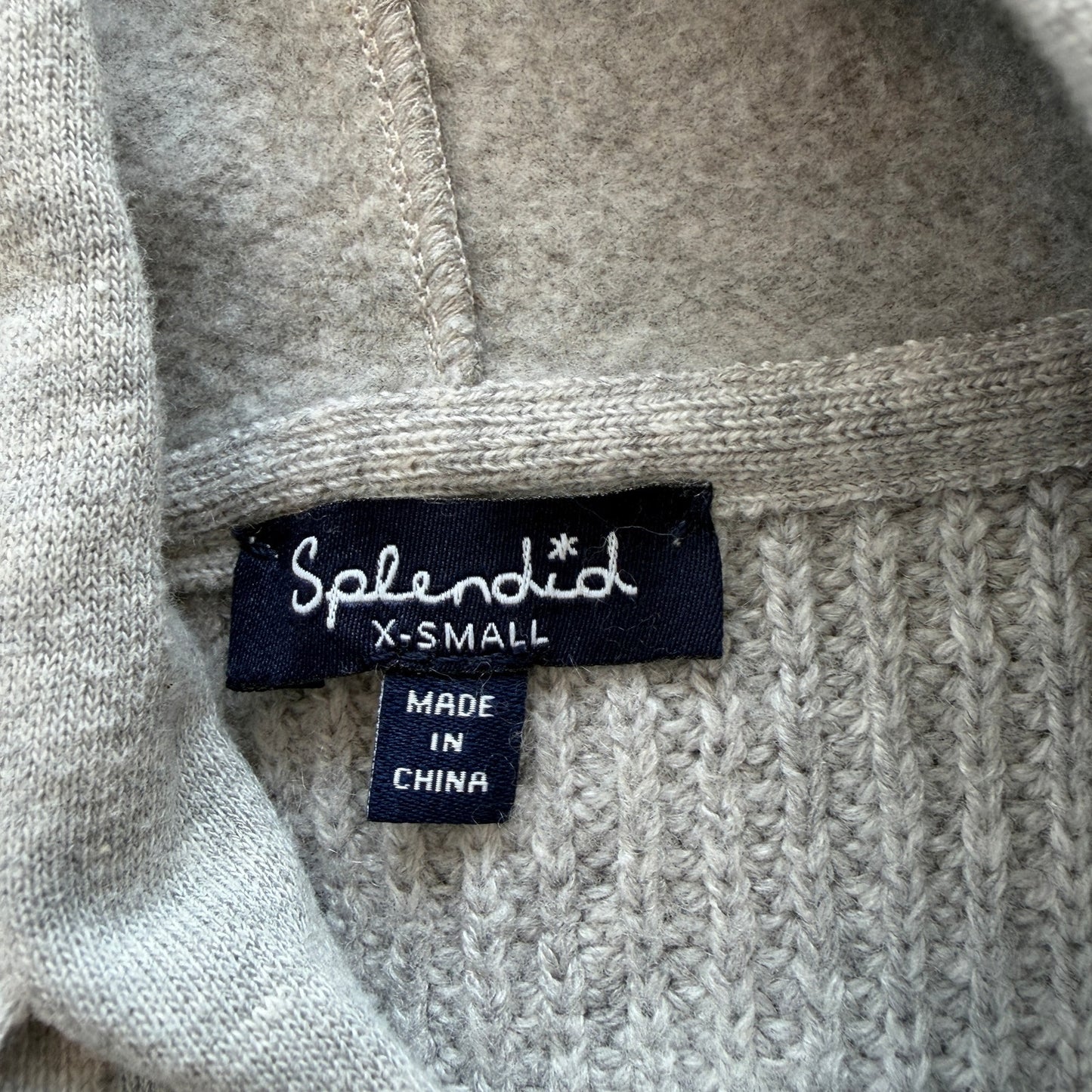 Splendid Gray Hooded Sweater Sweatshirt Wool Cashmere Blend Womens Size XS
