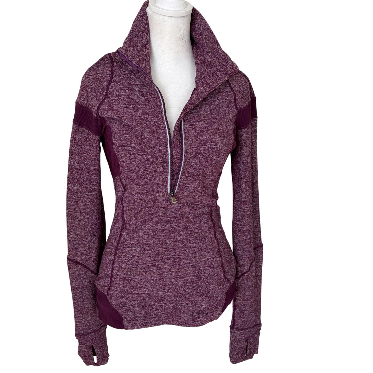 Lululemon Plum Purple Long Sleeve 1/4 Zip Pullover Top Womens Size 6