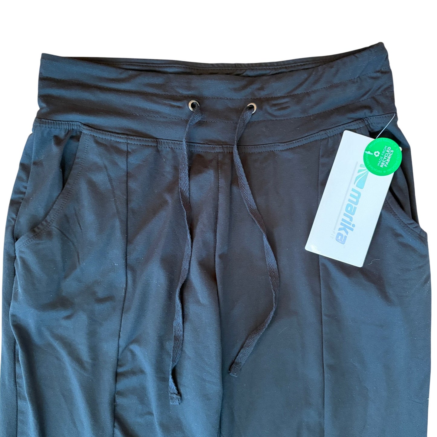 Marika NWT Black Drawstring Waist Straight Leg Leggings Womens Size Small NEW