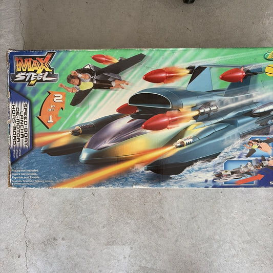 Rare Mattel "MAX STEEL" Speed Boat & Jet Pack Combo Vehicle Brand New Open Box