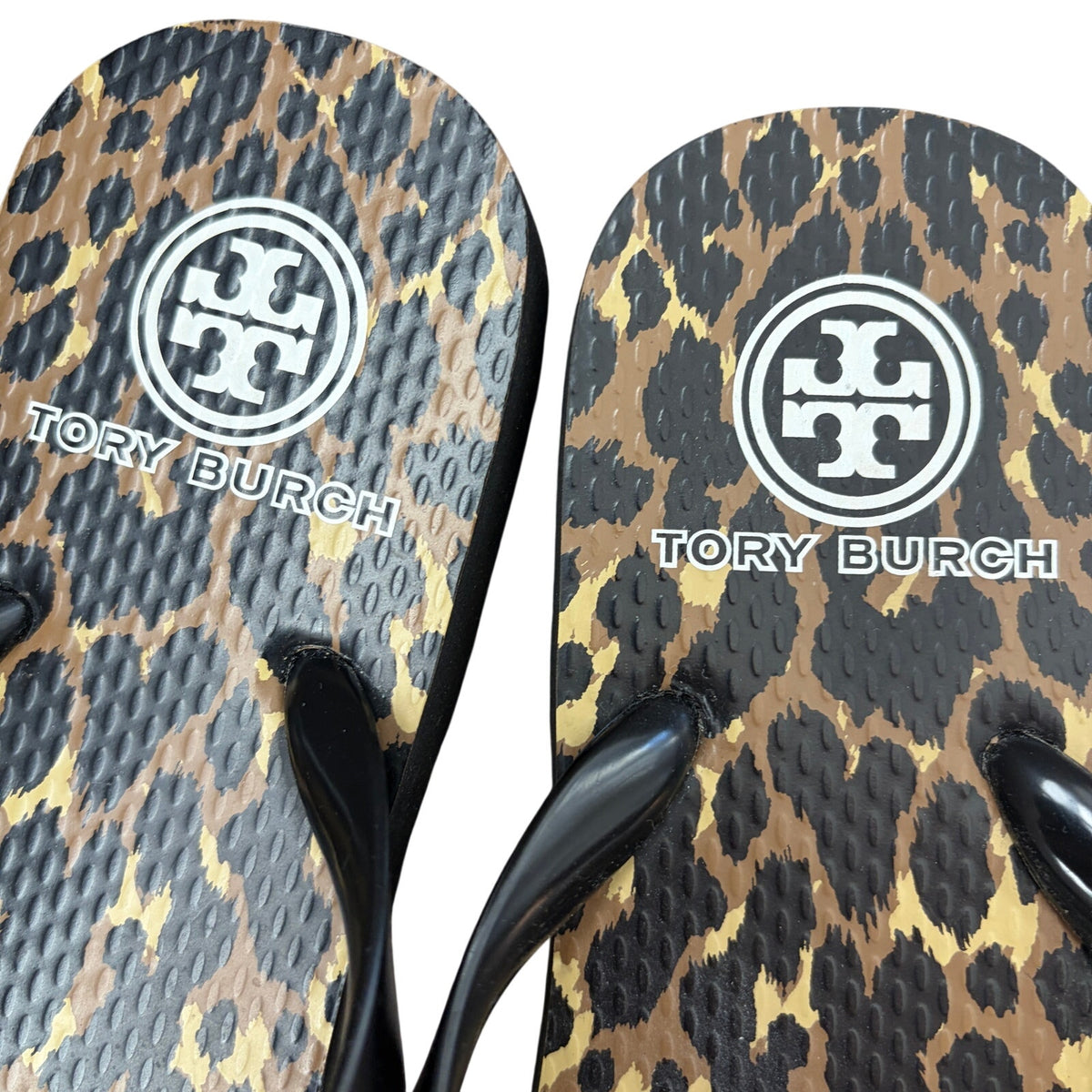 Tory Burch Black Leopard Print Flip-Flop Thong Sandals Womens Size 7