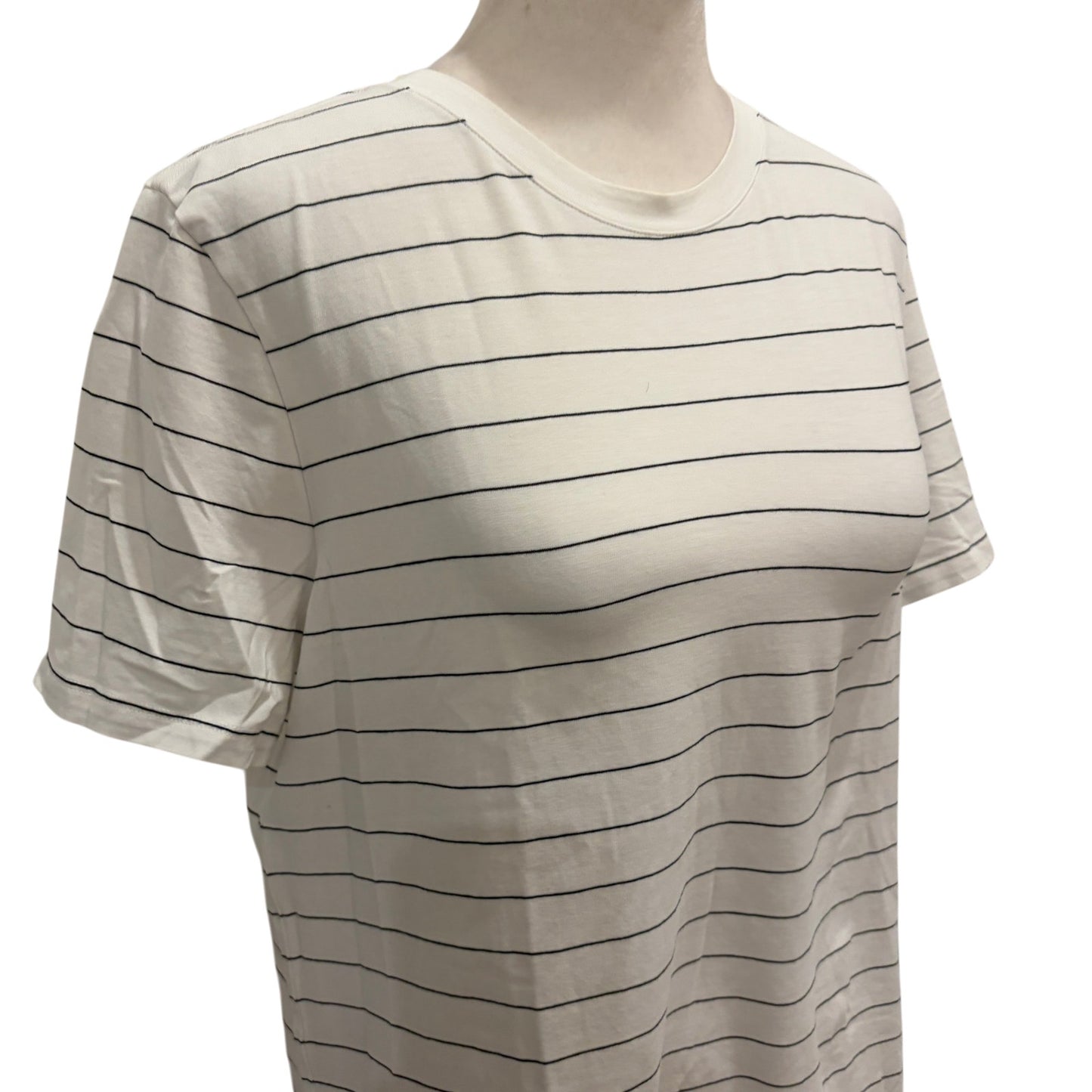 Lululemon White with Black Stripes Short Sleeve Top Women's Size 6