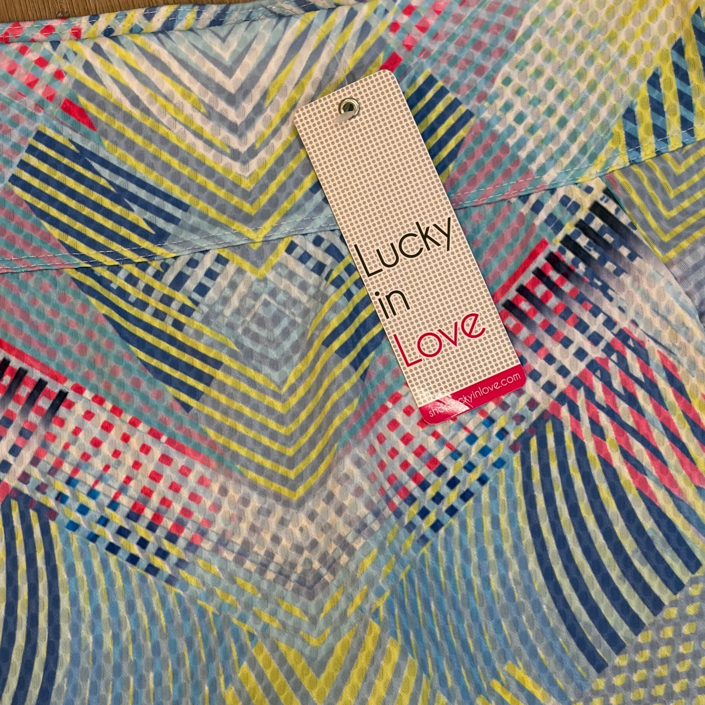 Lucky in Love Yellow, Blue, Pink Tennis Skirt Skort Women Size Medium NEW
