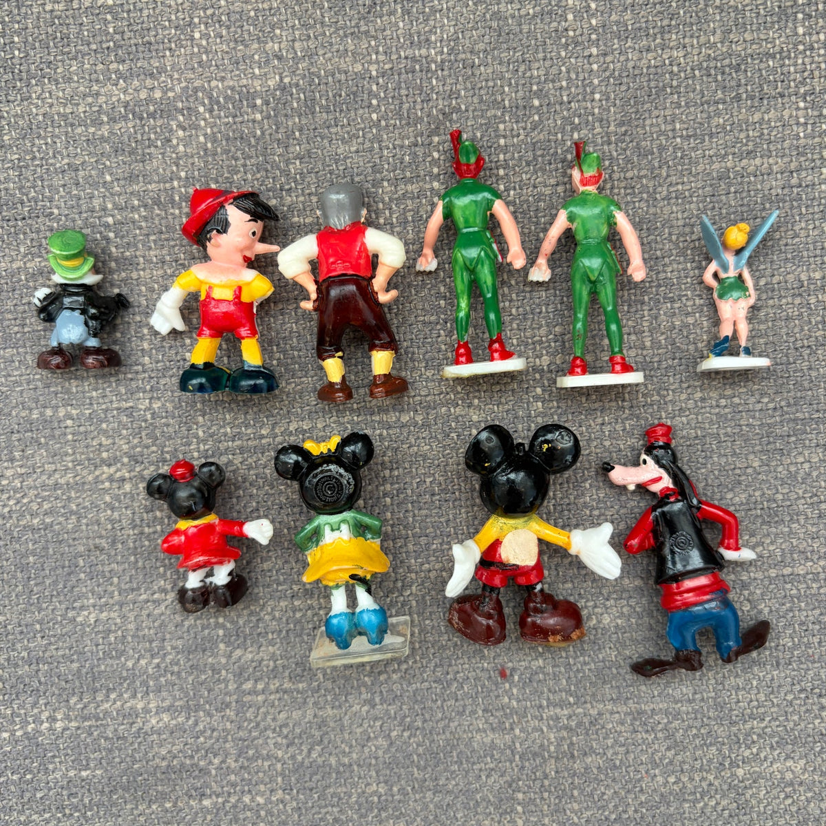 Marx Disneykins Miniature Hand-Painted Plastic Figures 1960s LOT of 10