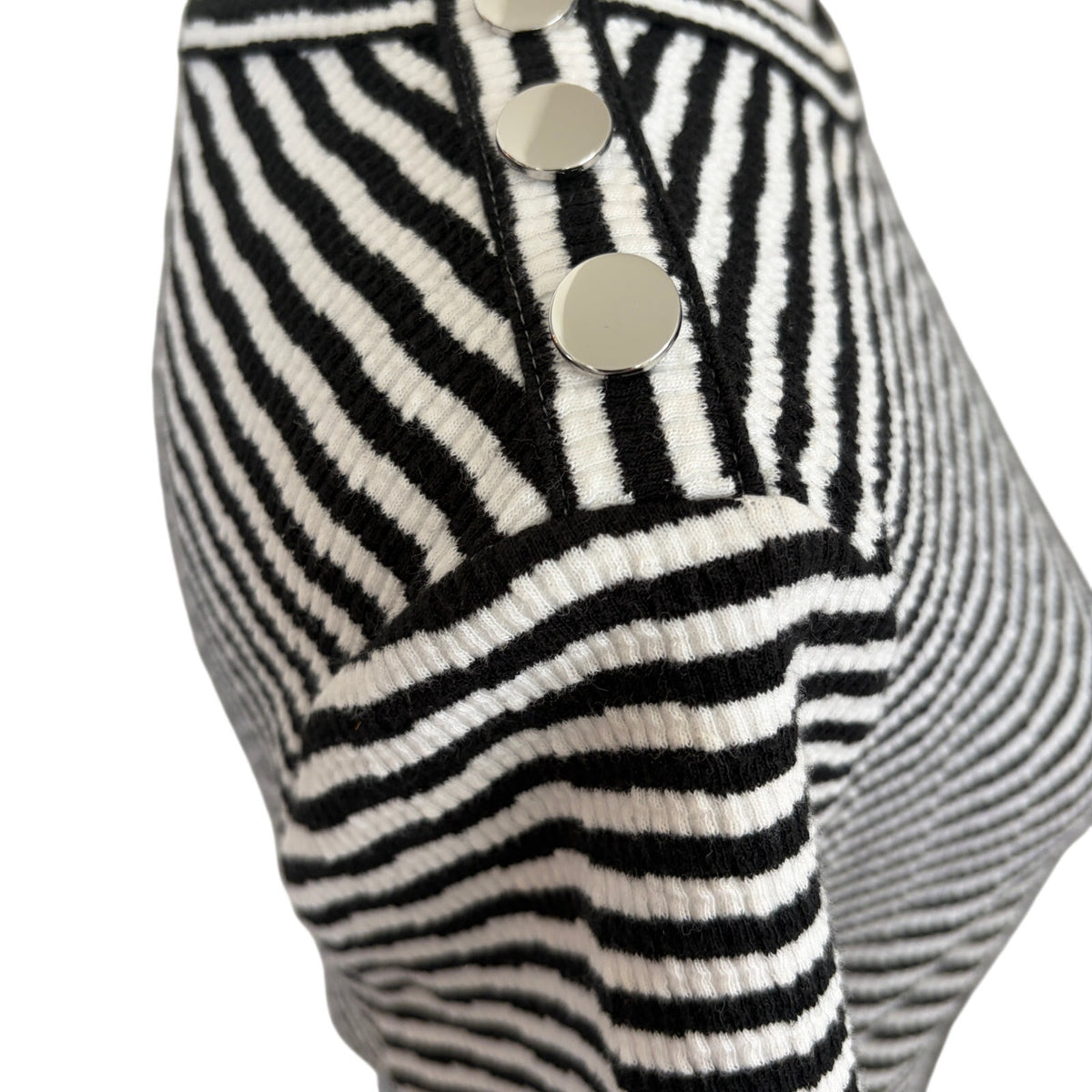Veronica Beard Draya Black & White Striped Cotton Blend T-shirt Women Size Small