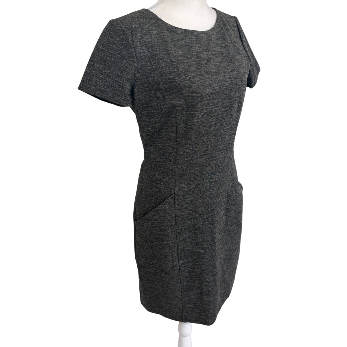 Theory Nuriana Gray Classic Short Sleeve Sheath Knee Length Dress Womens Size 6
