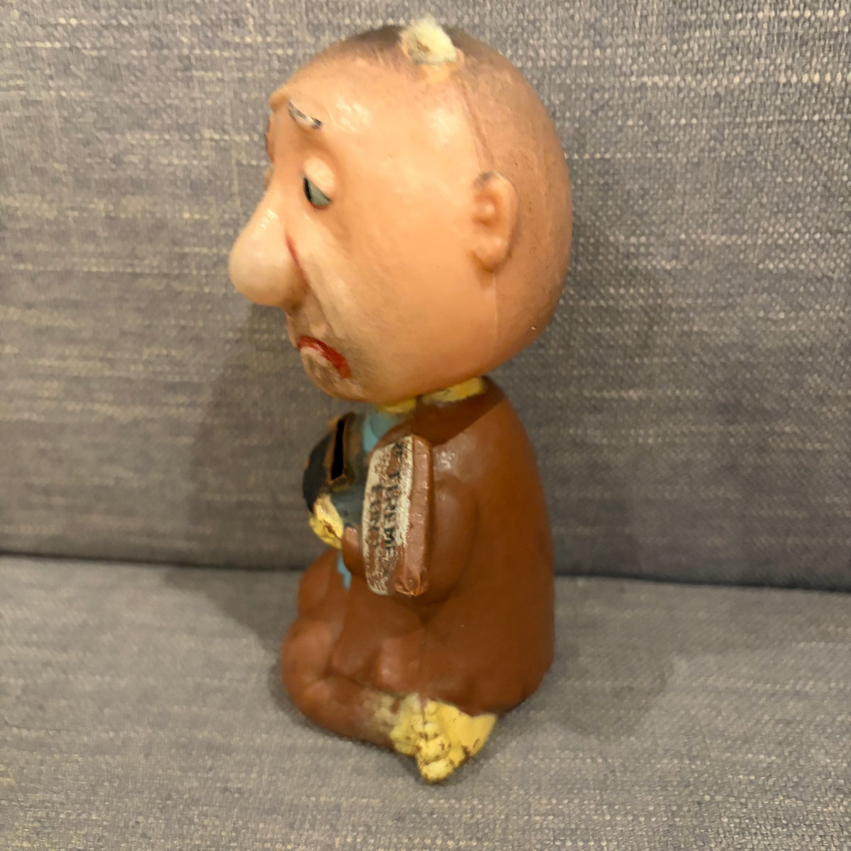 Vintage Plastic Bobblehead Bank Old Man "Retirement Fund" Made in Hong Kong