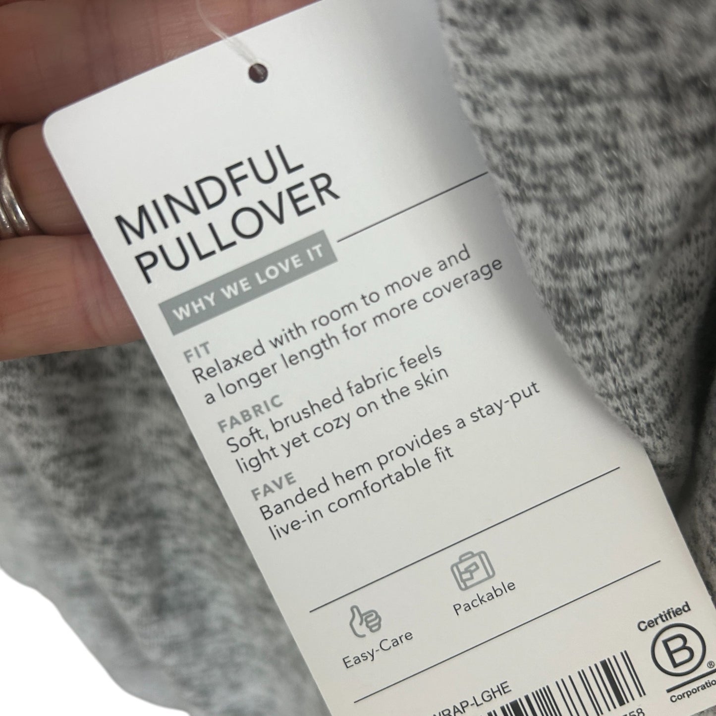Athleta Heather Gray Mindful Pullover Womens Size Small NEW